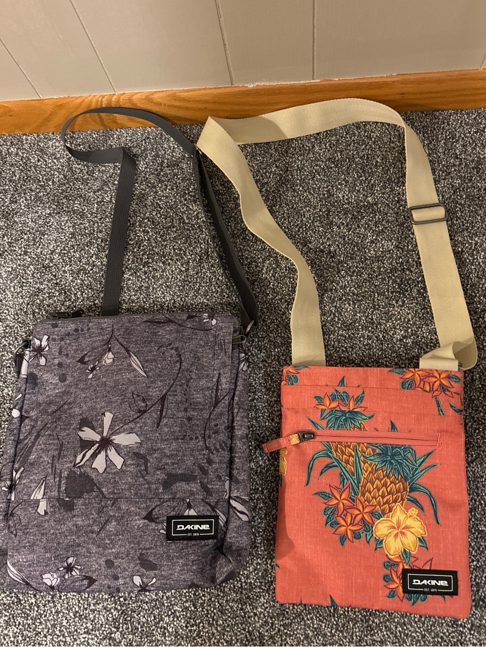 Lot of 2 Dakine Crossbody Bags: floral and tropical